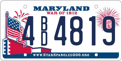 MD license plate 4BD4819