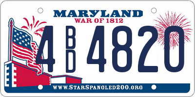 MD license plate 4BD4820
