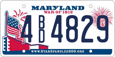 MD license plate 4BD4829