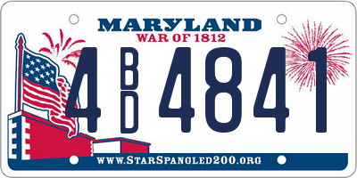 MD license plate 4BD4841