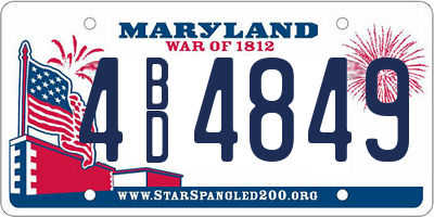 MD license plate 4BD4849