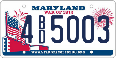 MD license plate 4BD5003