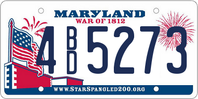 MD license plate 4BD5273