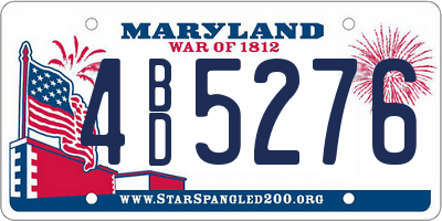 MD license plate 4BD5276