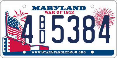 MD license plate 4BD5384