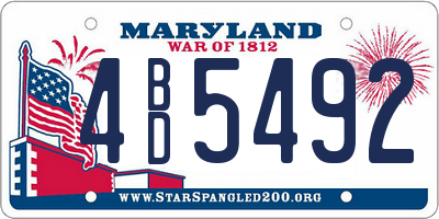 MD license plate 4BD5492