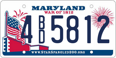 MD license plate 4BD5812