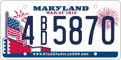 MD license plate 4BD5870