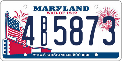 MD license plate 4BD5873