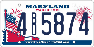 MD license plate 4BD5874