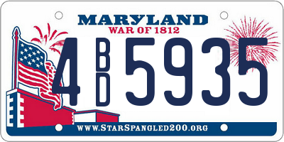 MD license plate 4BD5935