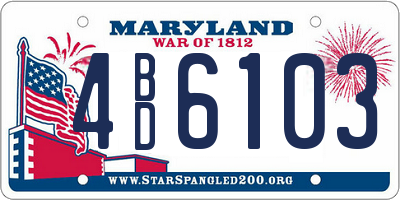 MD license plate 4BD6103