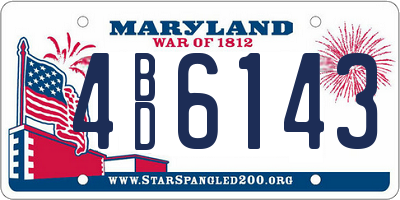 MD license plate 4BD6143