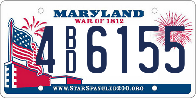 MD license plate 4BD6155