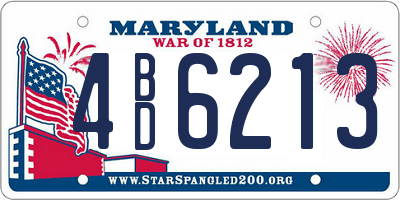MD license plate 4BD6213