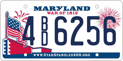 MD license plate 4BD6256
