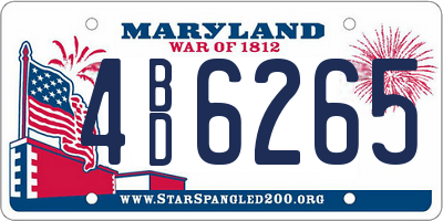 MD license plate 4BD6265