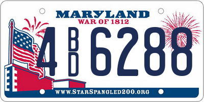 MD license plate 4BD6288