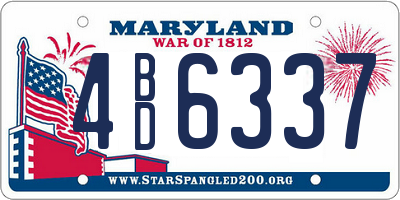 MD license plate 4BD6337