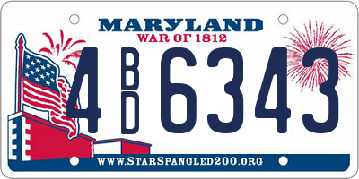 MD license plate 4BD6343
