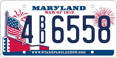 MD license plate 4BD6558