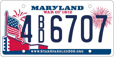 MD license plate 4BD6707