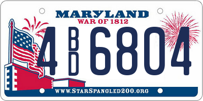 MD license plate 4BD6804