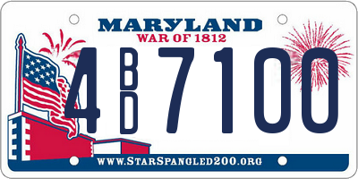 MD license plate 4BD7100