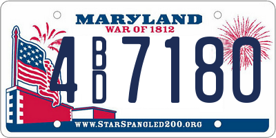 MD license plate 4BD7180