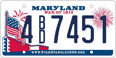 MD license plate 4BD7451