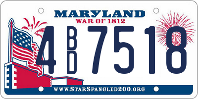 MD license plate 4BD7518