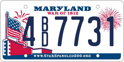 MD license plate 4BD7731