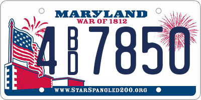 MD license plate 4BD7850