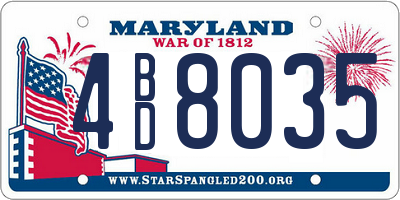 MD license plate 4BD8035