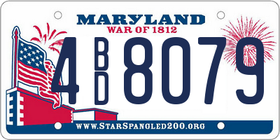MD license plate 4BD8079