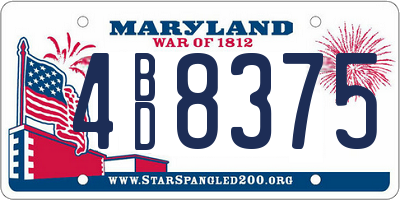MD license plate 4BD8375