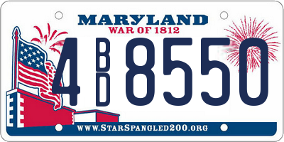MD license plate 4BD8550