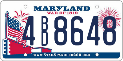 MD license plate 4BD8648