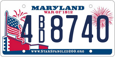 MD license plate 4BD8740