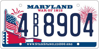 MD license plate 4BD8904