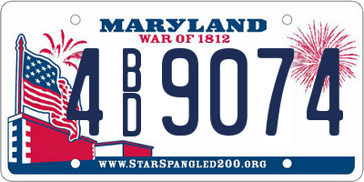 MD license plate 4BD9074