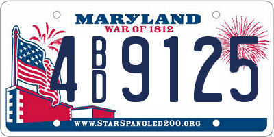 MD license plate 4BD9125