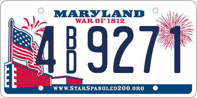 MD license plate 4BD9271