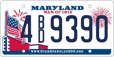 MD license plate 4BD9390