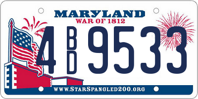 MD license plate 4BD9533