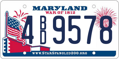 MD license plate 4BD9578