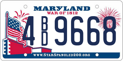 MD license plate 4BD9668