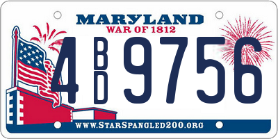 MD license plate 4BD9756