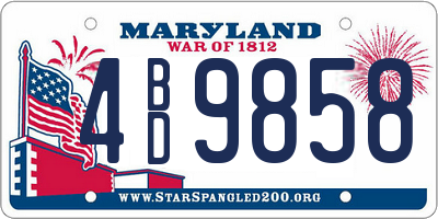 MD license plate 4BD9858