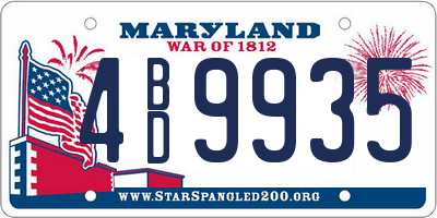 MD license plate 4BD9935
